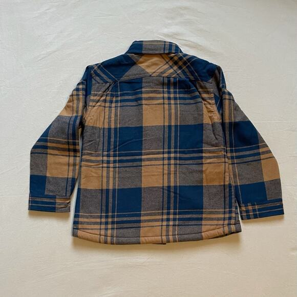 J. Crew Factory Navy and Orange Plaid Sherpa Lined Shacket Size XS 4 - 5 - Picture 7 of 9
